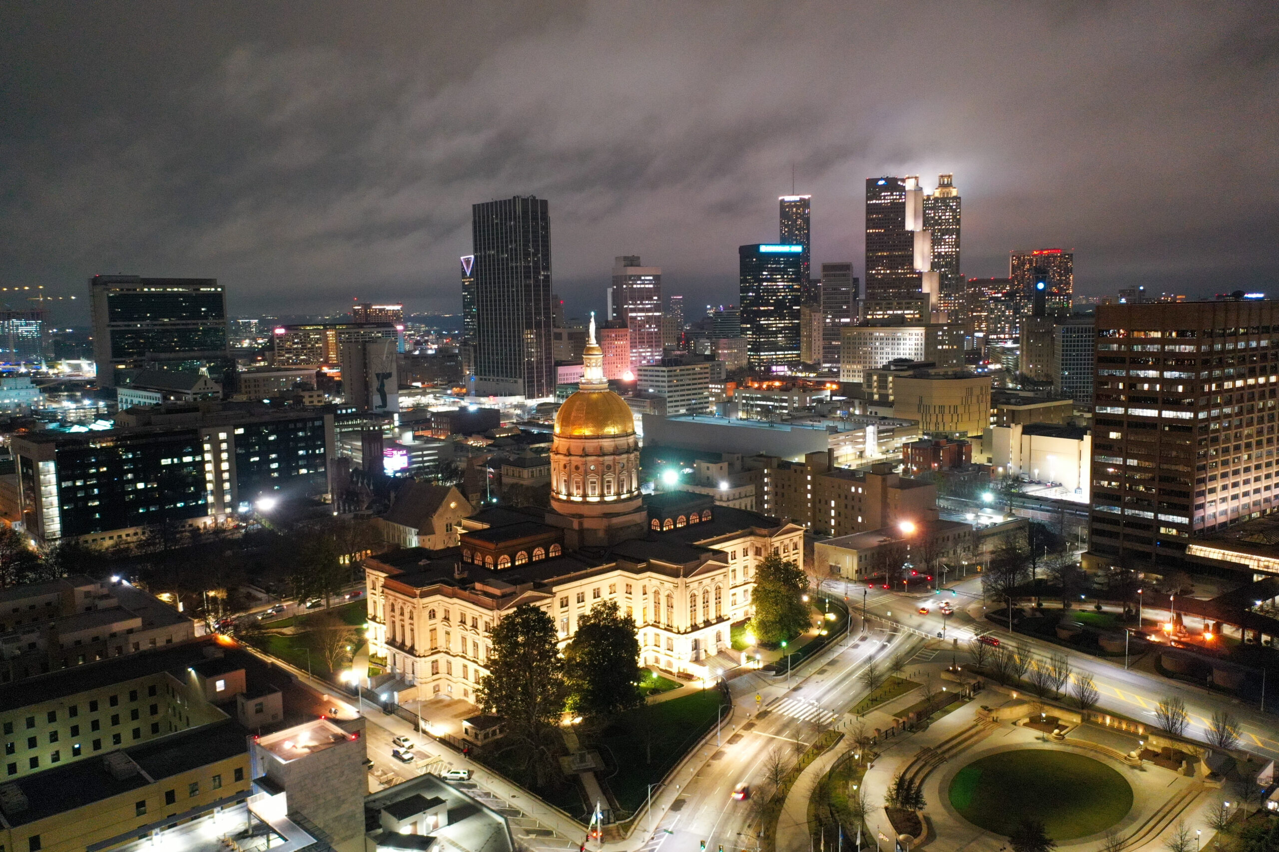 Georgia State Capitol with Atlanta Skyline